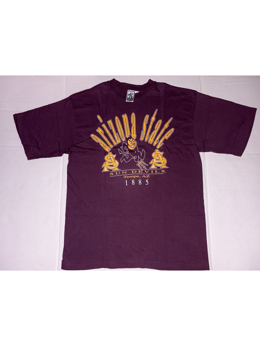 Vintage 90s Arizona State Sun Devils ASU T Shirt XL Maroon Sparky Savvy NCAA